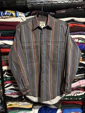 Vintage Wrangler Rugged Wear Striped Button Up Shirt Mens Large Multicolor 90s