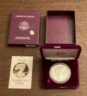 1986-S $1 Proof American Silver Eagle with Box & COA, 1 oz .999 Fine Silver