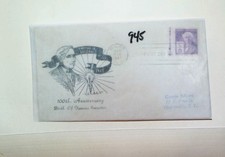 U. S. FDC - 945 - Thomas Edison - unsigned cachet -comb. ship!