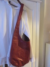 Hobo Bag  Echtes Leder Shopper rot Italy Umhängetasche Beuteltasche