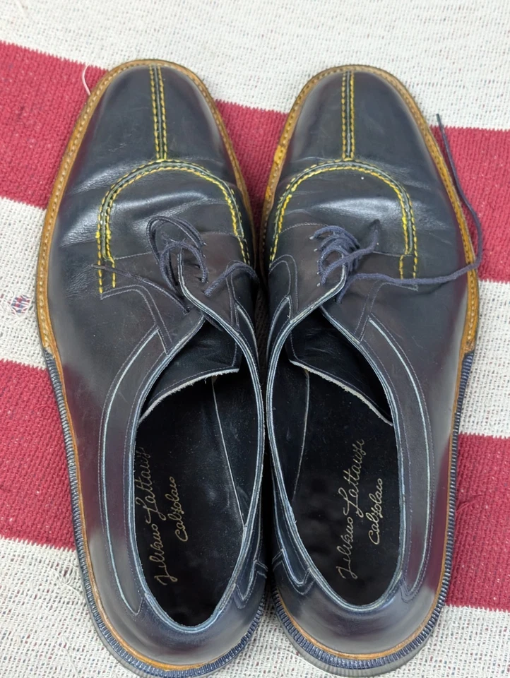 Zapatos Mocasines Derby SILVANO LATTANZI OSLO Azul Marino Punta Dividida Talla 15 Hechos a Mano  Foto 4 de 4