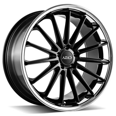 Azad Wheels AZ24 20x10.5 Semi Matte Black Face with Chrome SS Lip (4pcs) A2