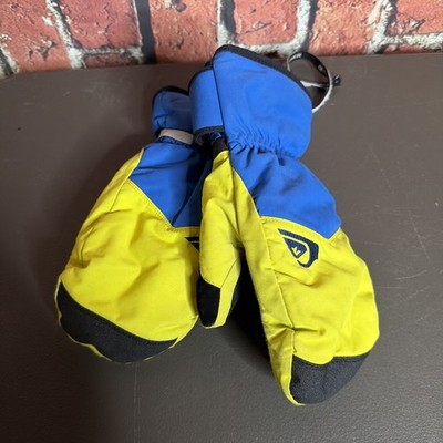 Quicksilver Mens Blue Yellow Snow Mittens Gloves Medium