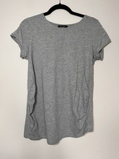 New Look Maternity Grey Cotton Ruched Side T-Shirt - Size 12