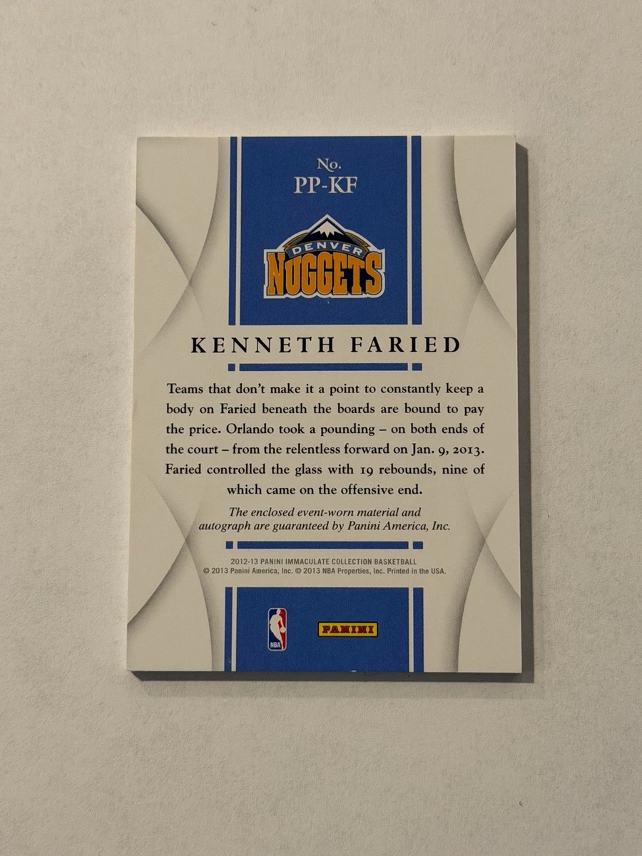 2012-13 PANINI IMMACULATE ROOKIE 3 CLR PATCH AUTOGRAPH KENNETH FARIED AUTO RC 75