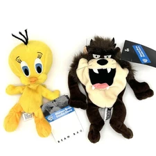 Warner Bros Studio Store Tweety Bird & Taz Bean Bag Plush Vintage 90s Toy