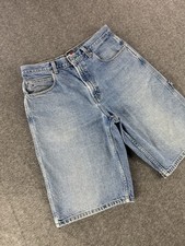 VTG Tommy Hilfiger Jean Shorts Size 32 Blue Denim Flag Carpenter Y2K Baggy 90s
