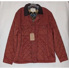 WEATHERPROOF VINTAGE Mens Quilted Barn Jacket Burnt Orange Brown Western Size XL