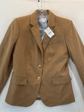 J. Crew Women's Camel Tan Tailored Blazer with Gold Buttons