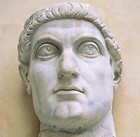 CONSTANTINE I THE GREAT NUMMUS____Milvian Bridge Issue___QUADRIGA / HAND OF GOD — photo 2