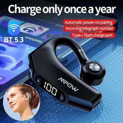 Mpow Einohr Bluetooth Headset Sportkopfhörer Stereo InEar Kopfhörer mit Mikrofon