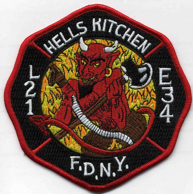New York City Engine - 34 / Truck-21 ''Hell's Kitchen'' (4.5'' x 4.5'') fire patch