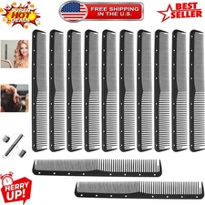 Professional 12-Pack Carbon Fine Cutting Comb, Lightweight  Heat Resistant