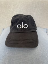 Alo Yoga black Performance Baseball Hat Embroidered In white Womens