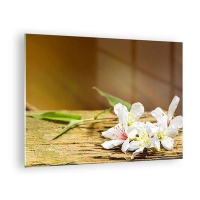 Wandbilder 70x50cm Glasbild Asien spa bambus blume Klein Bilder Art Wanddeko