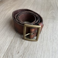 HTC Hollywood Trading Co Brown Leather Belt HEALER Threaded Basket Weave 95/38