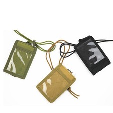 Tactical ID Card Holder Organizer Patch Badge Holder With Adjustable Lanyard