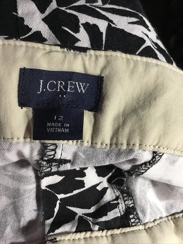 J. CREW DAMEN CHINO SHORTS GRÖSSE 12 SCHWARZ/WEISS 100 % BAUMWOLLE INNENNAHT 5. RISE 8  - Bild 8 von 10