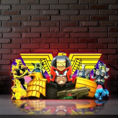 Judge Dredd   I AM THE LAW Edition   3D Printed Pinball Topper LED Lightbox