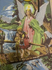 GUARDIAN ANGEL Children Crossing Bridge Needlepoint Canvas 14  X 16  GG 3083