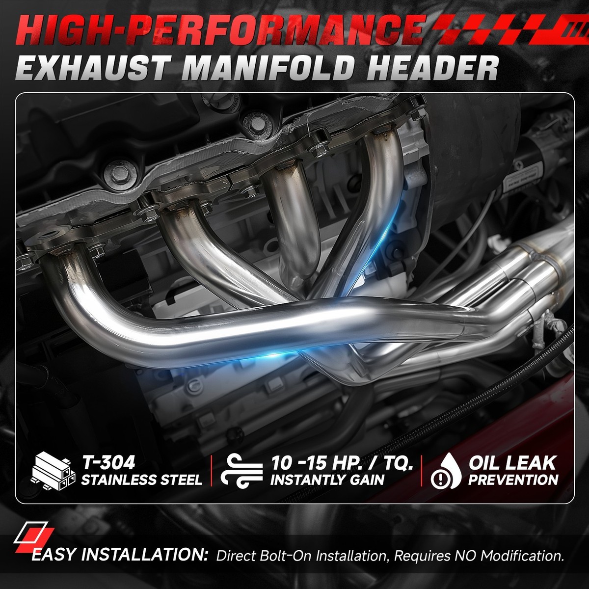 For 00-04 Ford Focus ZX3 ZX5 2.0L Stainless Steel 4-1 Header