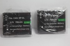 Lot of 2 NEW CAS.NP-6L Li-ion Polymer 3.7V 700 mAh Replacement Battery FreeShip