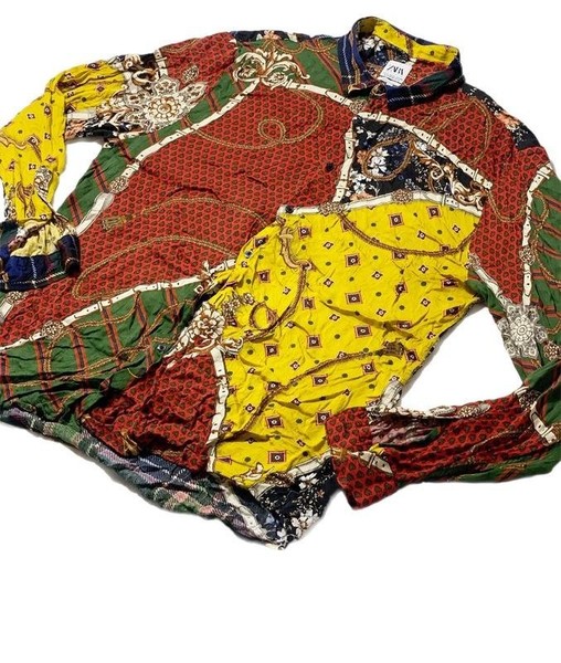 Men ZARA Shirt Multicolor Viscose XL