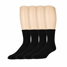 George Women's Dress Crew Socks Lightweight Soft Mid-Calf Size 4-10 Black 4PK