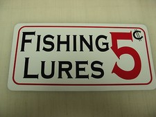 FISHING LURES Sign Metal Bait Rapala Vintage Tackle Box