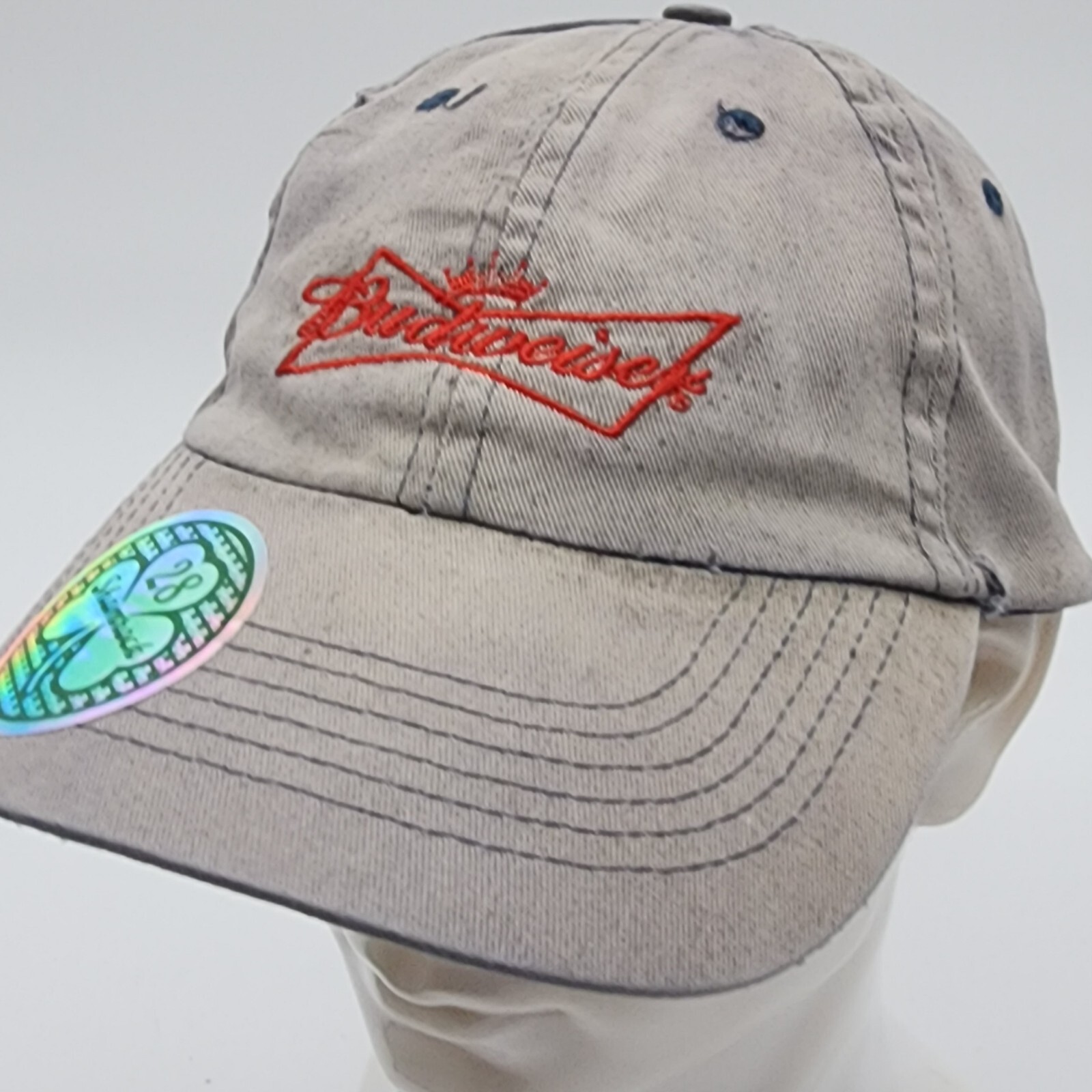 Budweiser Baseball Cap Hat Severe Distressed Adju… - image 3