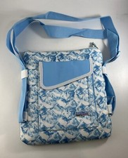 FlexiFreeze Blue White Crossbody Breastmilk Cooler 16 Water Ice Cubes Zip Up