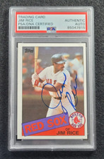 1985 JIM RICE Signed Topps Baseball Card-HALL OF FAME-BOSTON RED SOX-PSA