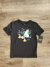 Under Armour Boys Size 5 Toddler Snowman Winter Soccer Black Shirt New NWT