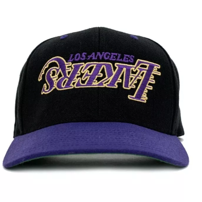 Los Angeles Lakers Mitchell & Ness Upside Down Snapback Hat - Purple/Gold