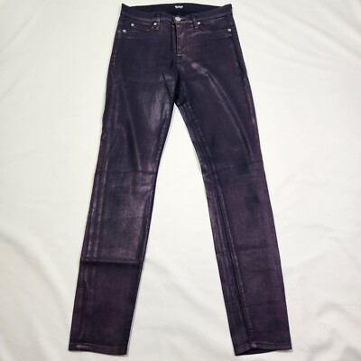 Hudson Nico Super Skinny MidRise Jeans Women Size 29 Golo Blue/Purple Sheen M2