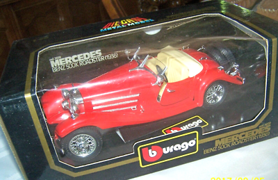 BURAGO 1936 MERCEDES BENZ 500K ROADSTER 1/20 SCALE RED IN BOX | eBay
