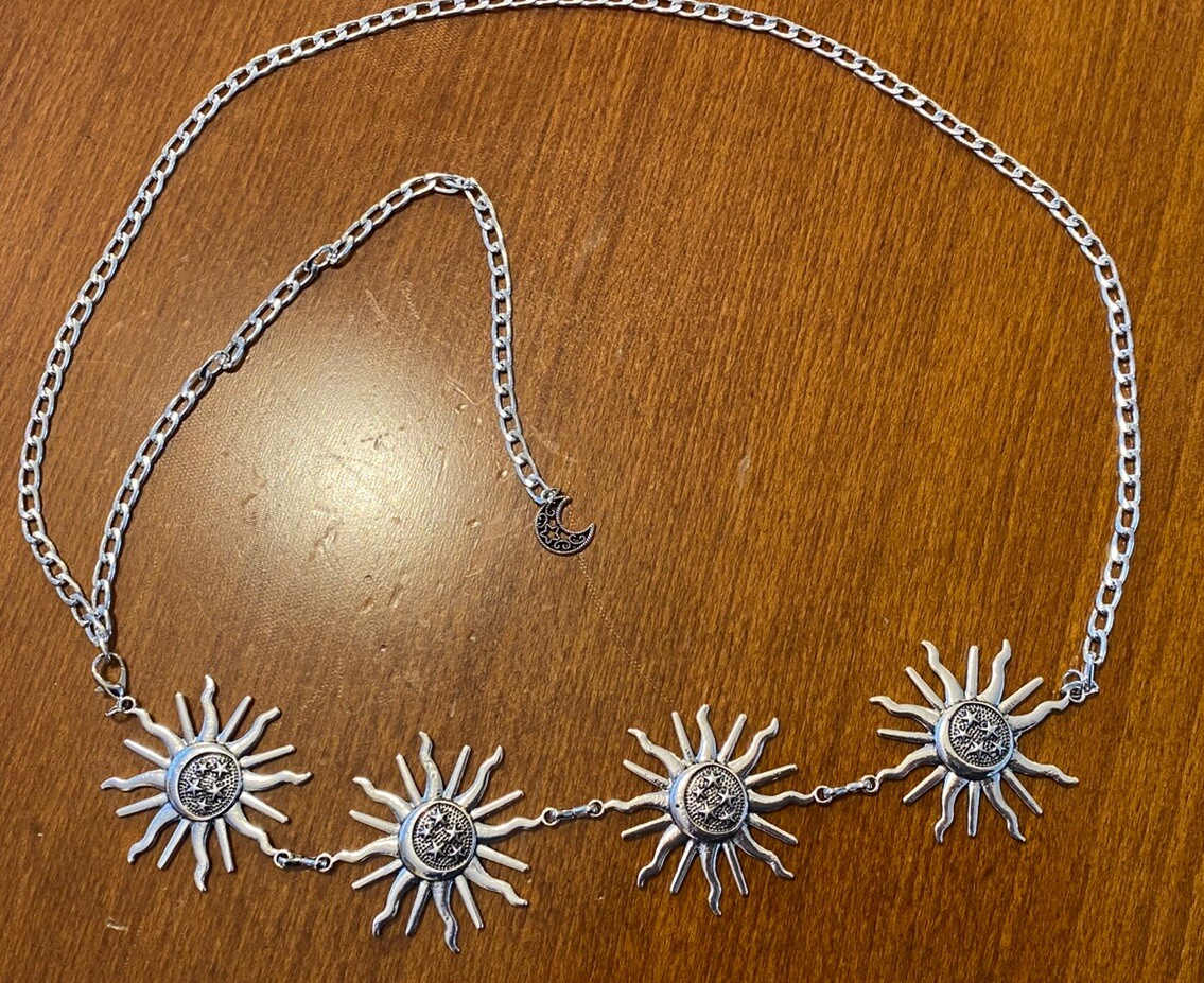 Plus Size Sun Chain Belt Stars Celestial Gothic Punk Fashion Metal - Main Image