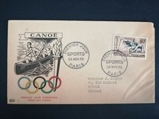 FRANCE PREMIER JOUR FDC YVERT 963 SPORT CANOE JEUX OLYMPIQUES 30F PARIS 1953