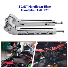 Chrome Pullback Handlebar Riser For Harley Softail Dyna Fatbob 1-1/8" Club Style