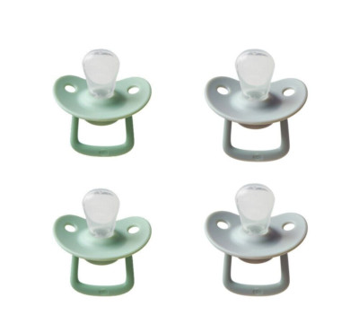 Night & Day Baby Schnuller 6M+ Schnuller Tiny To Tots türkis grau schwarz Freitag 4er Pack