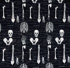 Glow in the Dark Skeleton Anatomy 100% Cotton Fabric Material Ideal For masks