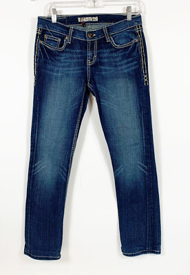 BKE Mya Skinny Stretch Blue Jeans Women s Sz 29x 31 1/2 Actual 29x27 Denim