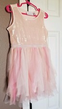 The Children's Place Party Wedding Flower Girl Easter Dress Pink Sequins Size 4T