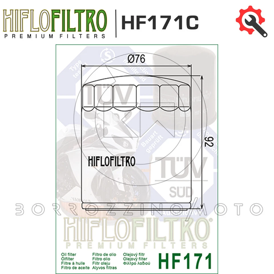 FILTRO OLIO HIFLO CROMATO HARLEY DAVIDSON FLHX Street Glide 2014 2015 - Imagem 3 de 4