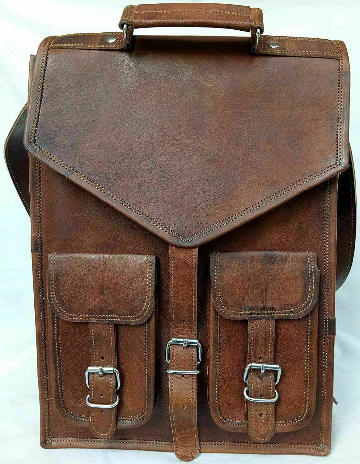 Leather Men's Laptop Backpack Satchel Rucksack for School & Work-image