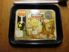 Tablett Coca- Cola Brand Tray Blechschale Blechtablett Serviertablett alt 1985 S