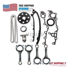 2RZ-FE 2.4L for 1995-2004 Toyota Tacoma Timing Chain Kit & 4Pcs Connecting Rods