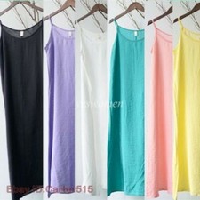 Women Cami Full Slip Dress Cotton Silk Camisole Petticoat Nightie Chemise 90cm