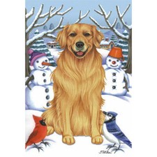 Golden Retriever Winter Decorative Flag