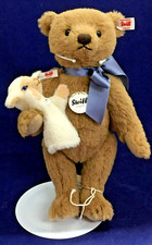 2016 New German Steiff Little Boy Blue Teddy Bear 683077 Alpaca, Russet 12"